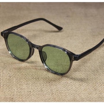 ins小紅書新款偏光墨鏡男潮復古灰色框綠片太陽鏡女防曬UV紫外線