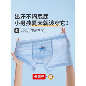 恒源祥男童網眼平角褲兒童內褲男中童大童男孩青少年短褲夏季薄款