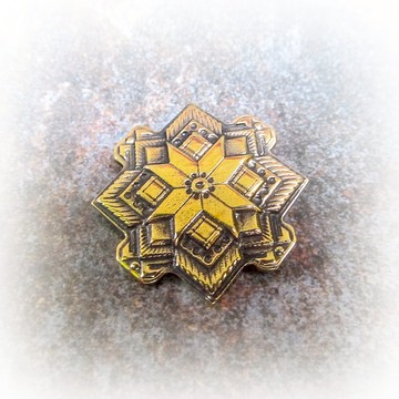 阿拉特爾星形項鍊墜飾、復古黃銅吊飾、八角星項鍊墜飾