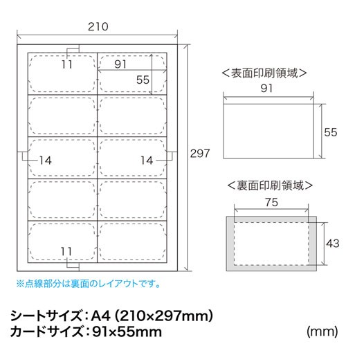 名刺用紙 マルチタイプまわりがきれいな名刺カード 標準厚 白 200カード（JP-MCCM01）