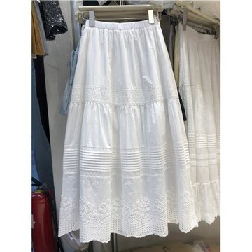 高品質復古蕾絲高腰包臀半身裙女高級感寬松傘裙
