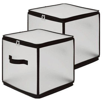 無印風折疊收納箱 -07  30 x 30 x 30cm  黑色  2個