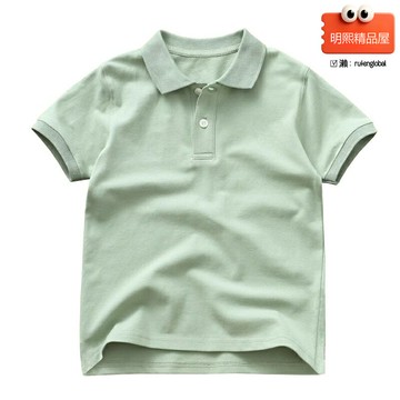 【涼感雙珠地】兒童Polo衫 童裝上衣 夏季短袖 運動T恤 休閒衫 純色翻領 涼感透氣 兒童運動 日常休閒