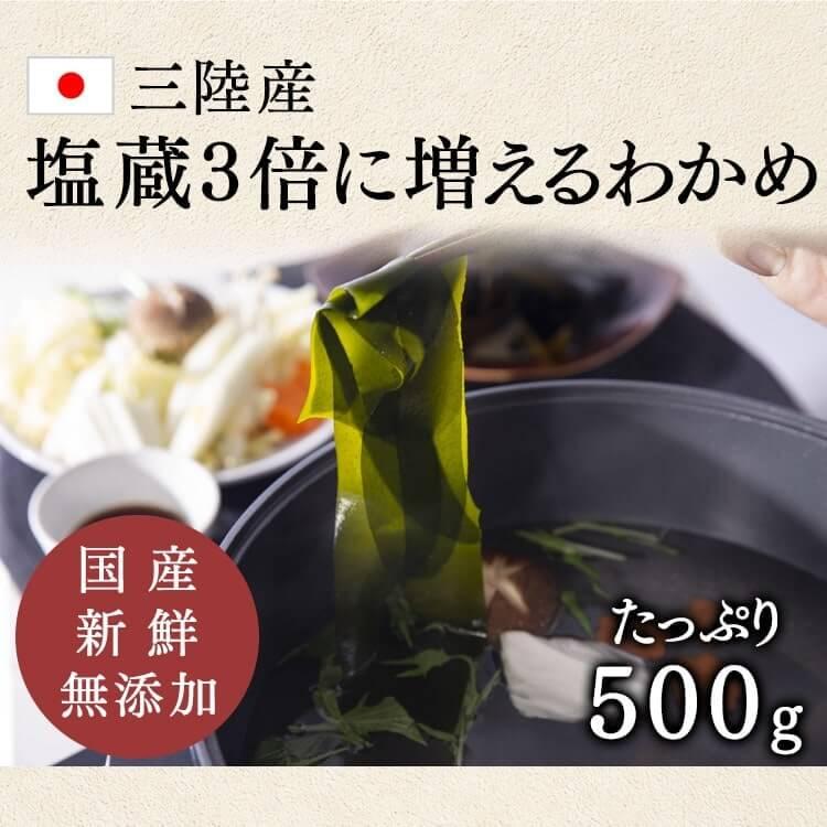 わかめ 冷蔵 三陸産 塩蔵わかめ 500g ワカメ 味噌汁 サラダ 海藻 代引不可