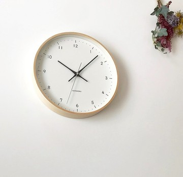 KATOMOKU plywood clock 12 自然色 (km-80NA) 掛鐘  日本製造