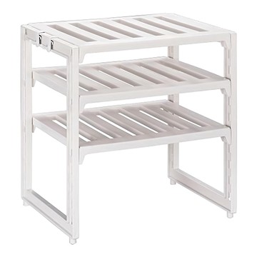 PEARL LIFE 珍珠金屬 日本製下水槽三層收納架 1kg  38.5 x 30 x 40cm  白色  1個