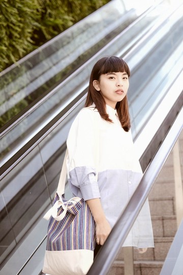 Ocean / 藍 條紋 / 多用途 雙面 布包 帆布包