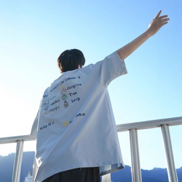 快速出貨 台灣現貨廠家直供 220g露營標語短袖T恤男夏季復古純男生半袖體