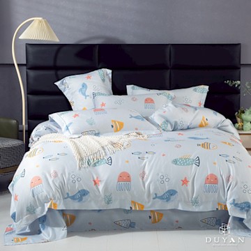 【DUYAN 竹漾】奧地利天絲雙人加大床包三件組 / 魚樂同游 台灣製