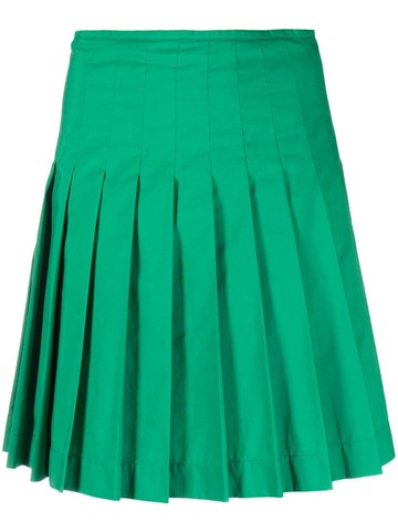 Maison Kitsuné - fully-pleated above-knee skirt - women - Recycled Nylon/Organic Cotton - 36 - Green