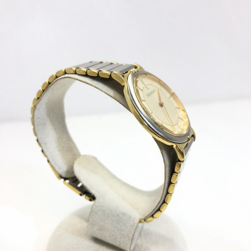 イヴサンローランレディース腕時計クォーツコンビカラーゴールド