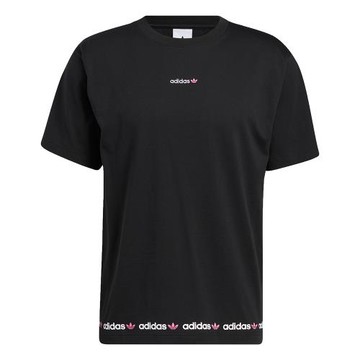 ADIDAS LINEAR LOGO REPEAT 男裝 短袖 休閒 三葉草 純棉 串標 黑 GN7126