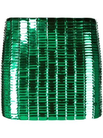 The Attico - crystal-embellished fitted skirt - women - Rayon/Elastane/Polyamide/Polyester/Elastane/glass/PVC - 40 - Green