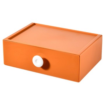 FAmILyLIFE 生活 撞色系百變抽屜收納盒 YG-122-O 20 x 30 x 10cm  豔陽橘  1層