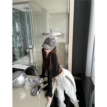 nemowu【當代莎士比亞】闊腿褲女寬松顯瘦高腰百搭條紋時尚直筒褲