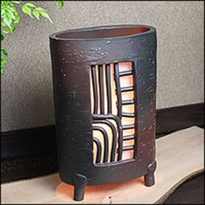 新品！信楽焼おしゃれインテリアライト陶製照明器具(壺あんどん