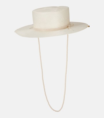 Ruslan Baginskiy Logo embellished straw hat
