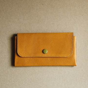 黃色包扣長夾-現貨