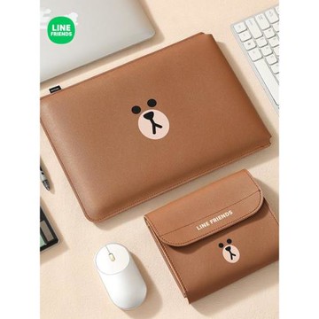 line布朗熊13.3寸14寸蘋果電腦內膽包平板電腦收納包女士高顏值筆記本電腦包