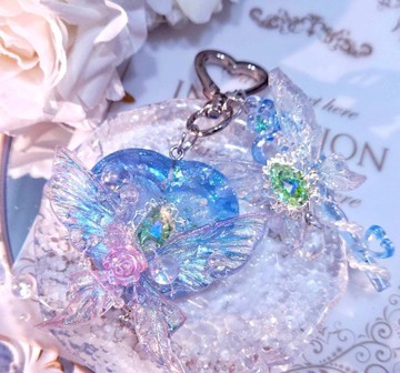 碧藍森林系列-極光夢 手工滴膠流沙吊飾