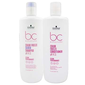 Schwarzkopf施華蔻 欣臨公司貨 年終回饋買1送1【買bc晶燦鎖色髮霜1000ML 送 銀亮髮露1000ML】護色組合 ( 附壓頭 )