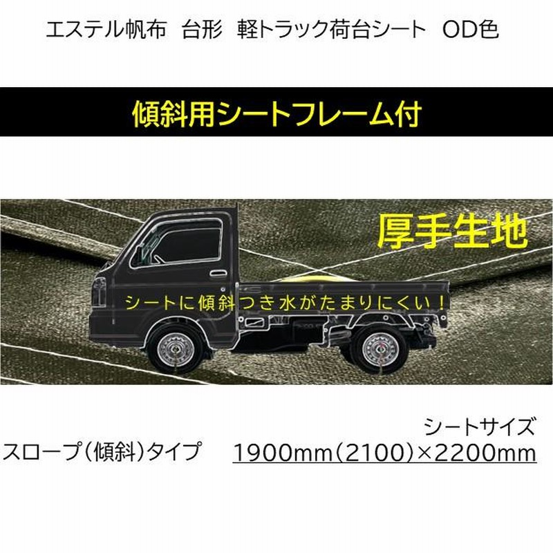 国産 厚手 台形軽トラック荷台シート+傾斜シートフレーム 国産 厚手 台形軽トラック荷台シート+傾斜シートフレーム