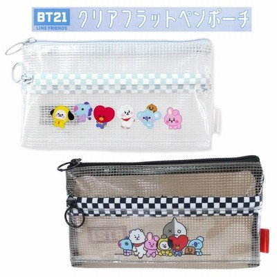 BT21 筆箱 小学校 女子 かわいい 女の子 クリア フラット ペンポーチ おしゃれ bt21 bts バンタン BTS ペンポーチ フラット 透明 韓国 文具 文房具 中学生