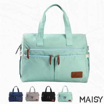 【MAISY】多功能防水時尚手提斜背媽咪包(現+預  灰色 / 淺綠色 / 黑色 / 深藍色)