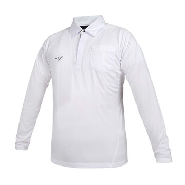 MIZUNO 男長袖POLO衫-上衣 休閒 慢跑 32TAB51601 白黑