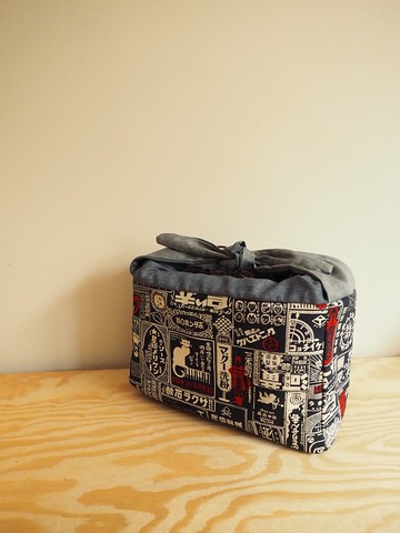 原創手工縫製午餐包便當袋 日式和風兔耳手挽 懷舊海報圖案