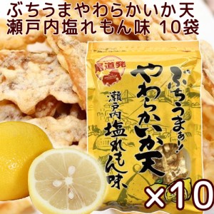 ぶちうま やわらか いか天 １０袋セット(１袋５０ｇ) 瀬戸内塩レモン味 広島尾道名産 送料無料 おつまみ 砂田食品