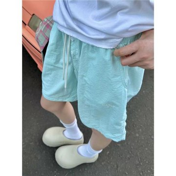 夏日速干尼龍沙灘短褲男女抽繩收腰日韓薄款五分運動休閑情侶