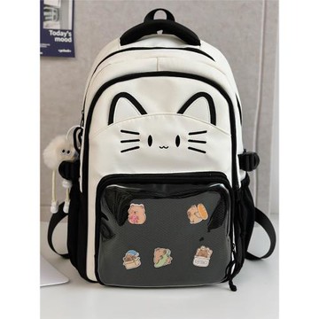 吧唧透明痛包女雙肩包五年級可愛軟妹學生書包初中大容量貓咪背包