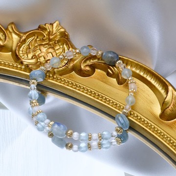 雨後青藍 | 限量造型藍晶石 喉輪 溝通 | 水晶手鍊 聖誕禮物