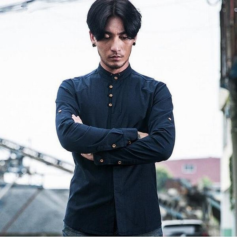 メンズ 長袖 シャツ 綿麻リネン ストレッチ オックス 無地 綿麻シャツ カジュアルシャツ 春夏 新作fde3 通販 Lineポイント最大get Lineショッピング