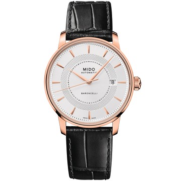 MIDO 美度 Baroncelli 永恆系列機械錶- 玫瑰金/39mm M0374073603101
