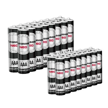NEO 黑色錳乾電池 碳鋅電池(3號16入)+(4號16入)