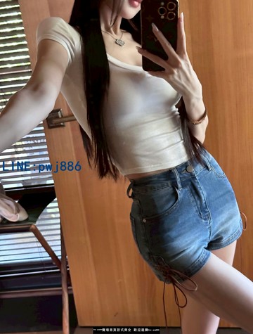 【台灣公司 可打統編】FBB limit夏季新款高彈修身高腰牛仔短褲女側邊綁帶設計顯瘦熱褲
