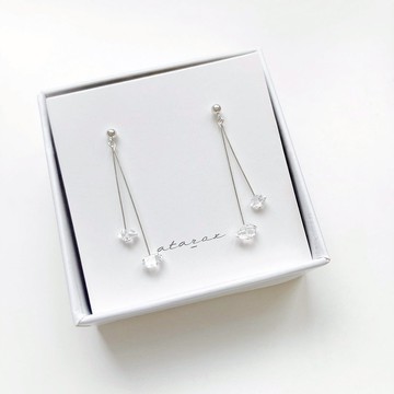 / 澪 / 赫基蒙閃靈鑽925純銀原石垂吊耳環