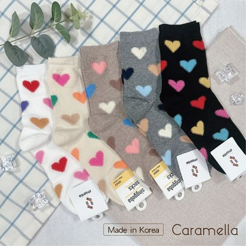 【Caramella】 愛心襪 襪子韓國 中筒襪 韓國襪 卡通襪 女生襪子 襪子中筒襪 韓國襪子 襪子 愛心襪子 女襪