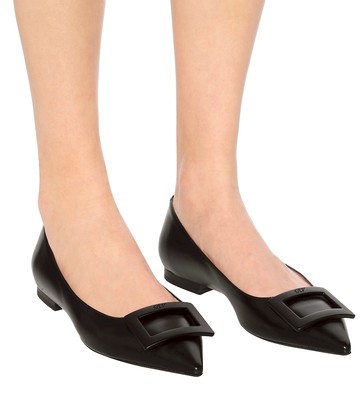 Roger Vivier Gommettine Ball leather ballet flats