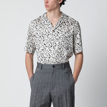 Viscose shirt with black/ecru pattern