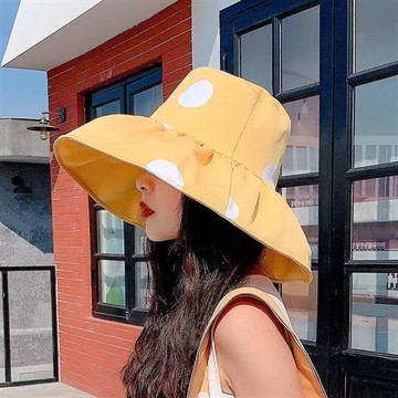 【巴黎精品】漁夫帽遮陽帽-時尚大圓點遮陽女帽子6色a1eh12