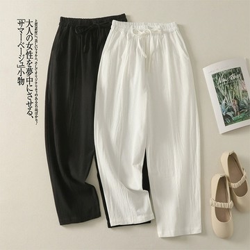 棉麻寬鬆休閒顯瘦女九分褲(KDPY-2607)
