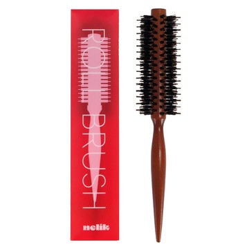 Nelik Sunny 豬鬃毛圓梳  黑色  1個