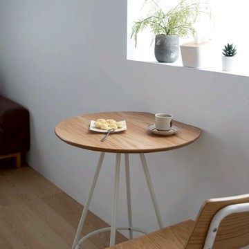 台灣 居然家居 JURAN 小半圓桌 - 胡桃木色