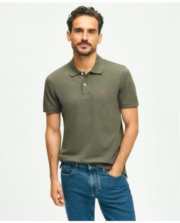 Brooks Brothers Men's Golden Fleece Stretch Supima Polo Shirt | Olive Green Heather | Size 2XL