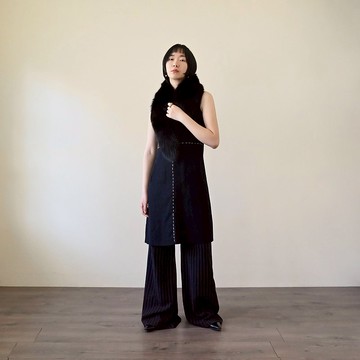 【NaSuBi Vintage】Upcycling縫線細節無袖古著洋裝