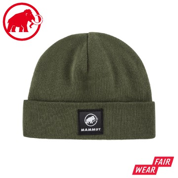 【MAMMUT 長毛象 Fedoz Beanie 保暖針織反折豆豆帽《深沼澤綠》】1191-01090/保暖帽/針織帽