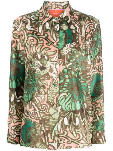 La DoubleJ - Boy floral-print silk shirt - women - Silk - L - Green